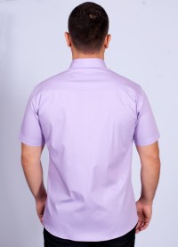 Camisa social lilás masculina de manga curta