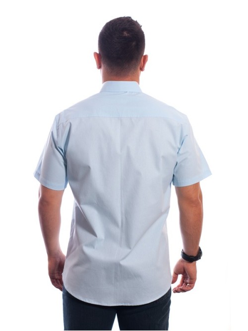 Camisa azul claro masculina manga curta detalhe Camisa azul claro masculina manga curta detalhe