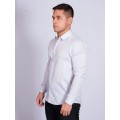 Camisa listrada cinza masculina manga longa de tricoline Camisa listrada cinza masculina manga longa de tricoline