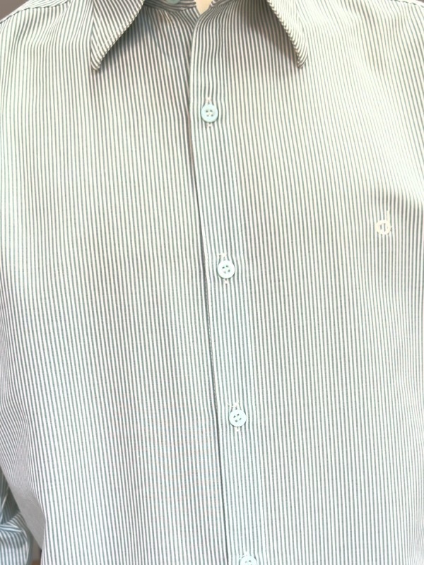 Camisa Social Clássica Listrada Verde e Branco Camisa Social Clássica Listrada Verde e Branco