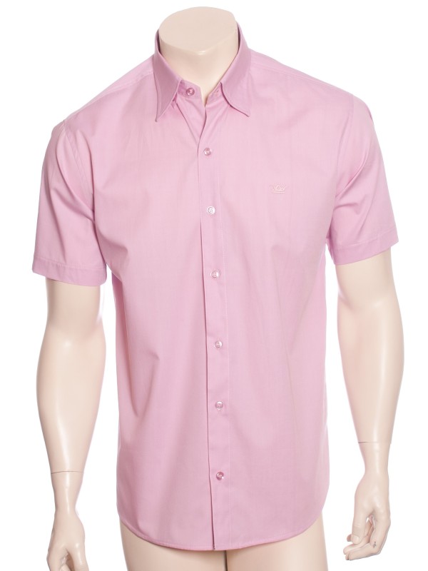 Camisa social em algodão egípcio fio 80, lilás 