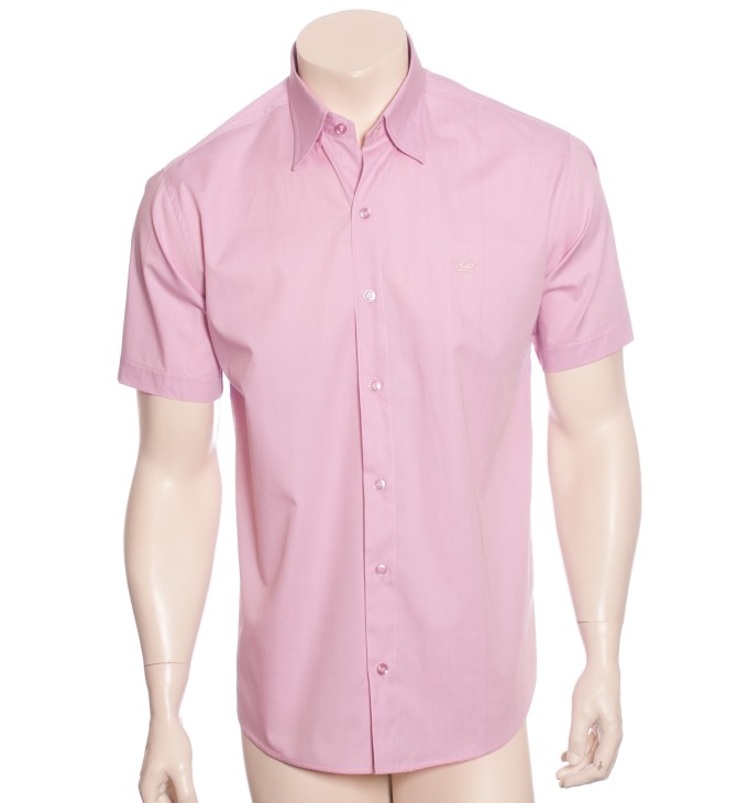 Camisa social em algodão egípcio fio 80, lilás 