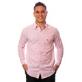 Camisa masculina listrada vinho manga longa de algodão Camisa masculina listrada vinho manga longa de algodão