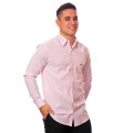 Camisa masculina listrada vinho manga longa de algodão