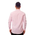 Camisa masculina listrada vinho manga longa de algodão Camisa masculina listrada vinho manga longa de algodão