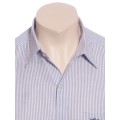 Camisa masculina listrada lilás de manga longa de algodão Camisa masculina listrada lilás de manga longa de algodão