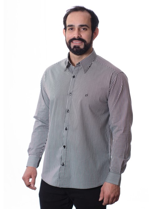 Camisa masculina listrada branco e preto Camisa masculina listrada branco e preto