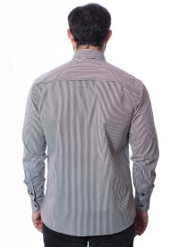 Camisa masculina listrada branco e preto