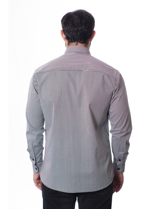 Camisa masculina listrada branco e preto Camisa masculina listrada branco e preto