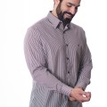 Camisa masculina listrada branco e preto