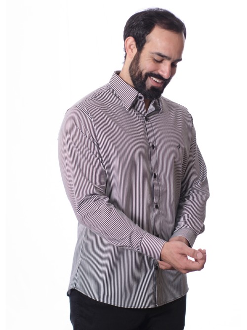 Camisa masculina listrada branco e preto Camisa masculina listrada branco e preto