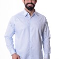 Camisa masculina listrada azul