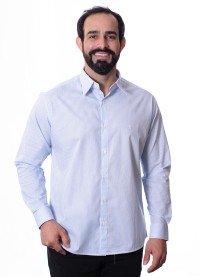 Camisa masculina listrada azul