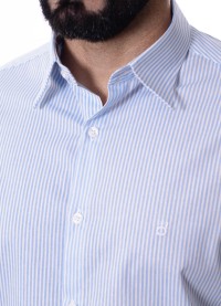 Camisa masculina listrada azul