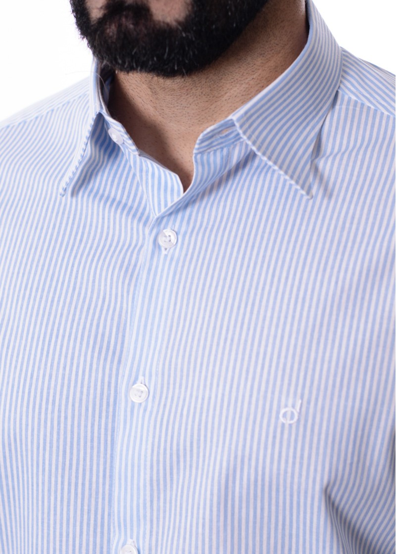 Camisa masculina listrada azul