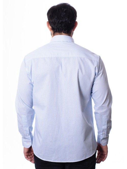 Camisa masculina listrada azul