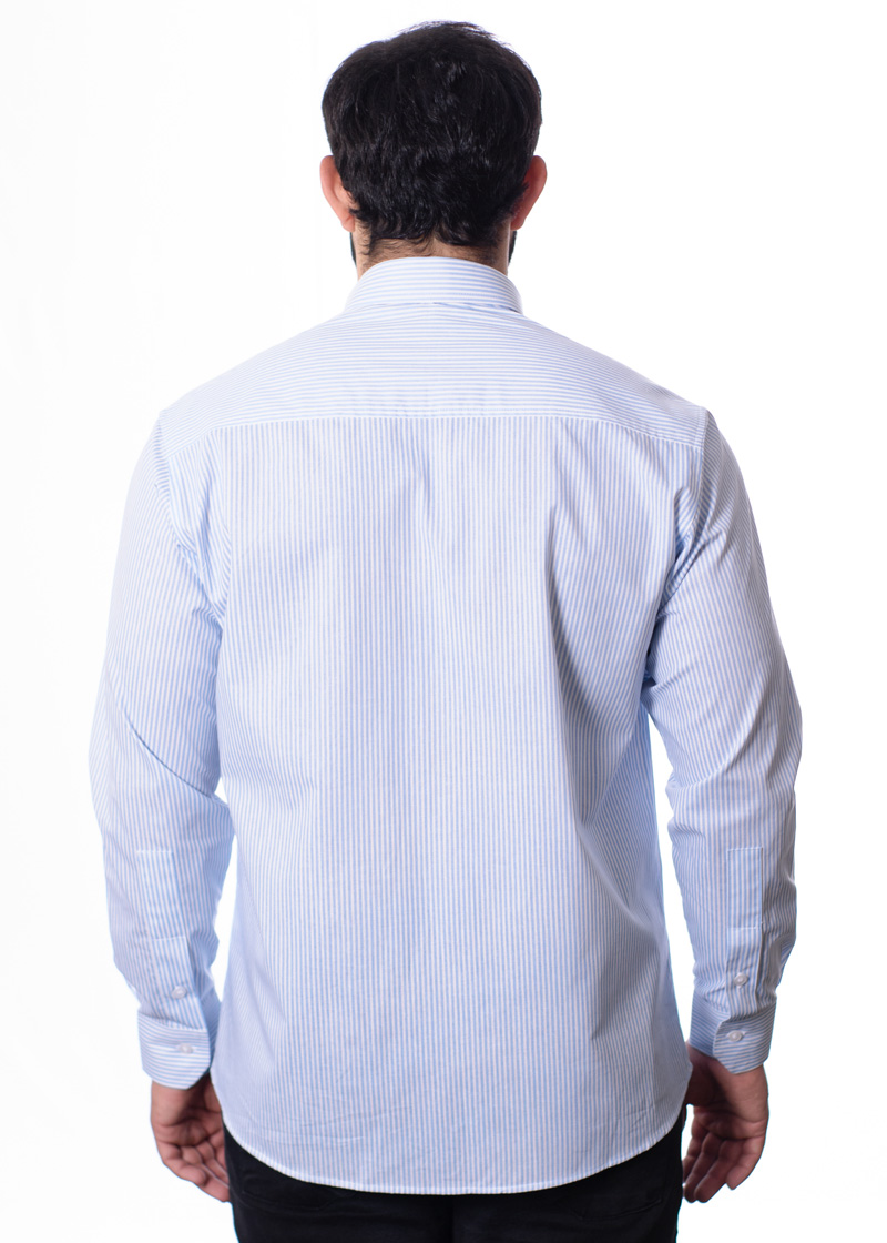 Camisa masculina listrada azul