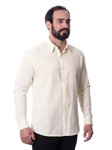 Camisa masculina listrada amarela