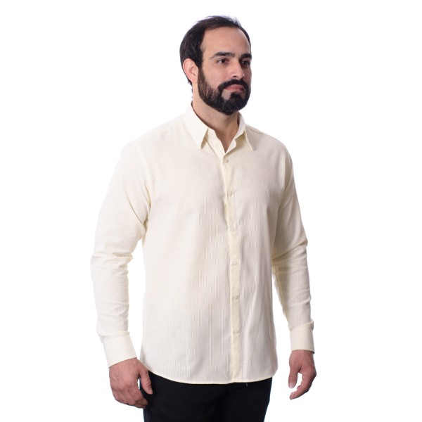 Camisa masculina listrada amarela