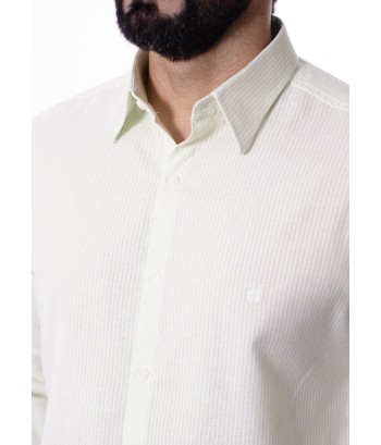 Camisa masculina listrada verde claro