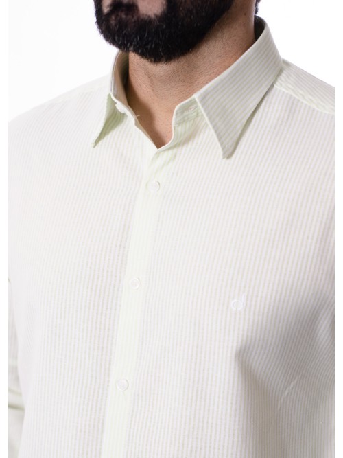 Camisa masculina listrada verde claro Camisa masculina listrada verde claro