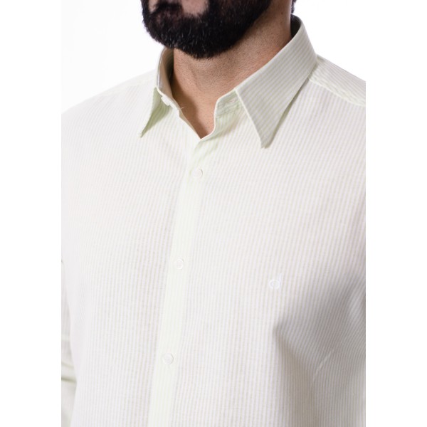 Camisa masculina listrada verde claro