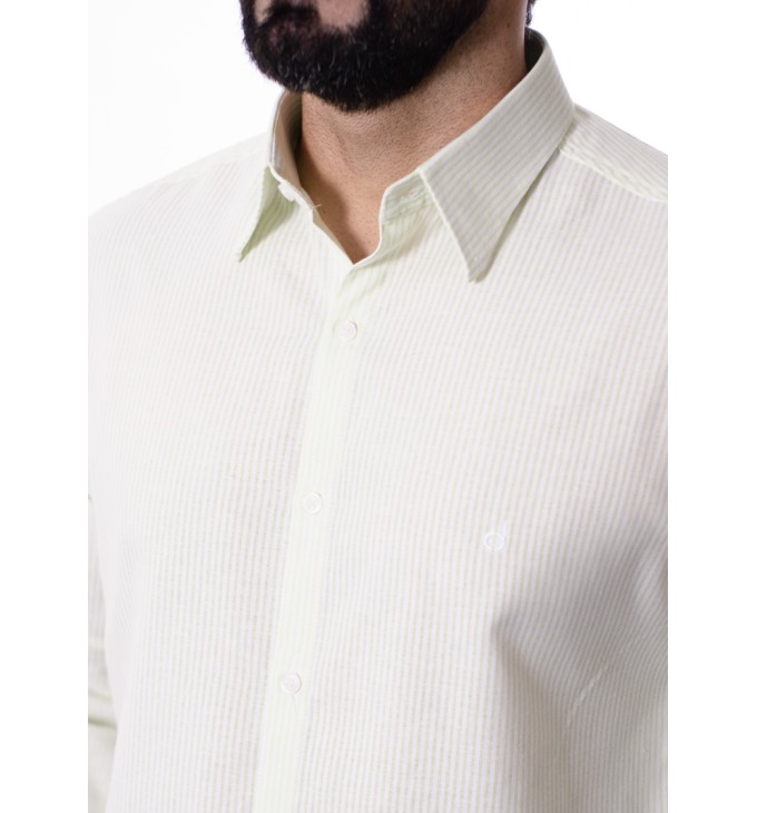 Camisa masculina listrada verde claro