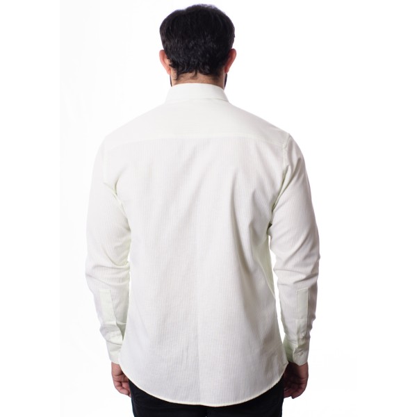 Camisa masculina listrada verde claro