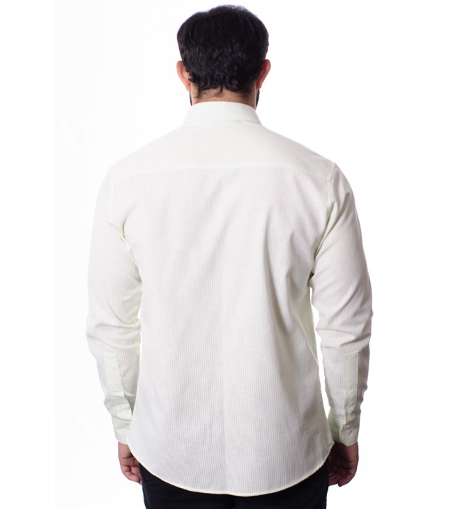 Camisa masculina listrada verde claro