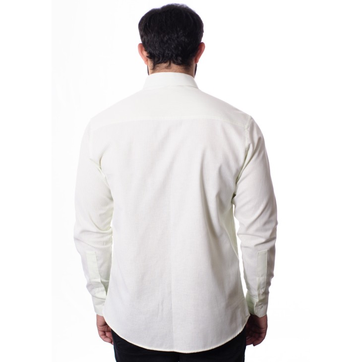 Camisa masculina listrada verde claro