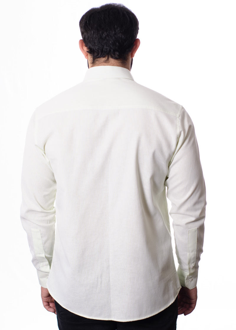 Camisa masculina listrada verde claro