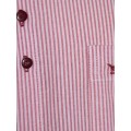 Camisa social masculina de algodão listrada com detalhe vinho, manga curta