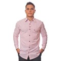 Camisa masculina listrada vinho manga longa de algodão