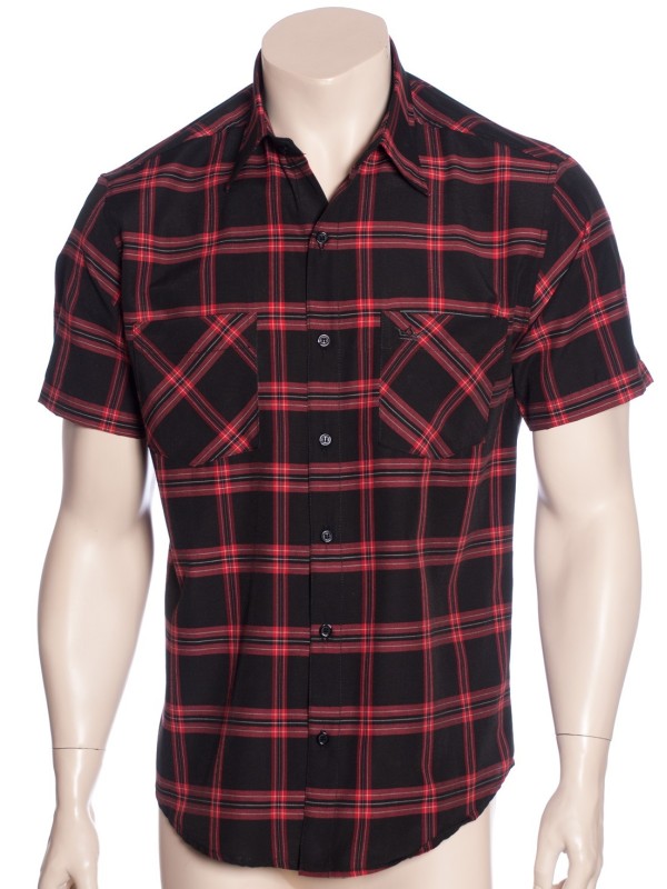 Camisa xadrez preta masculina manga curta Camisa xadrez preta masculina manga curta