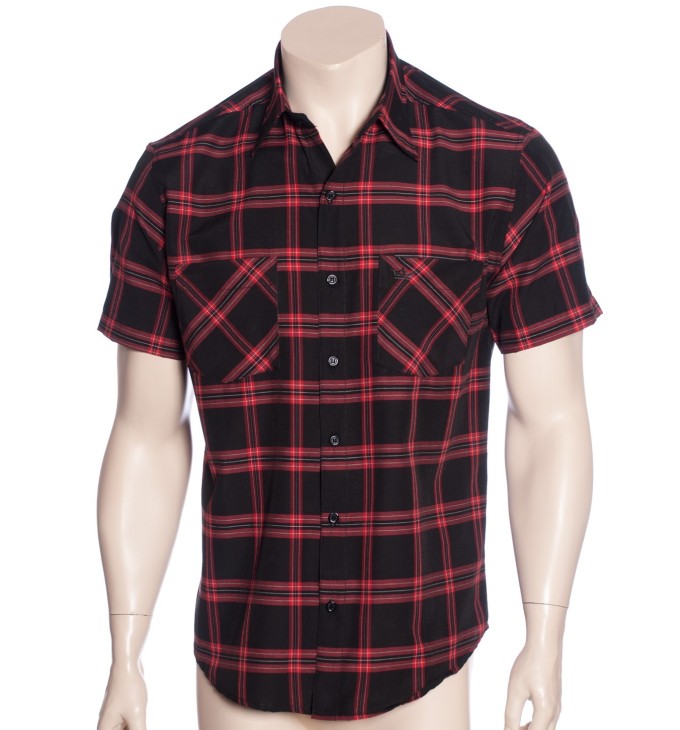 Camisa xadrez preta masculina manga curta Camisa xadrez preta masculina manga curta