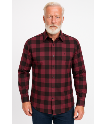 Camisa Xadrez Vermelha e Preta Manga Longa