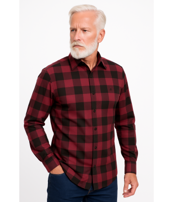 Camisa Xadrez Vermelha e Preta Manga Longa