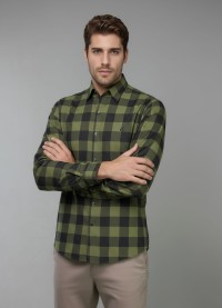 Camisa Xadrez Verde e Preta Manga Longa
