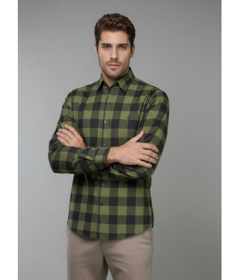 Camisa Xadrez Verde e Preta Manga Longa