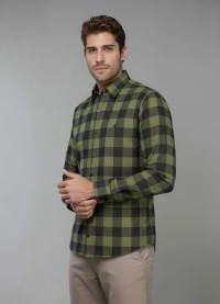 Camisa Xadrez Verde e Preta Manga Longa