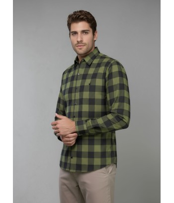 Camisa Xadrez Verde e Preta Manga Longa