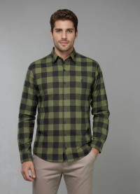 Camisa Xadrez Verde e Preta Manga Longa