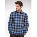 Camisa Xadrez Azul e Preta Manga Longa Camisa Xadrez Azul e Preta Manga Longa