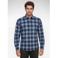 Camisa Xadrez Azul e Preta Manga Longa Camisa Xadrez Azul e Preta Manga Longa