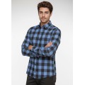 Camisa Xadrez Azul e Preta Manga Longa Camisa Xadrez Azul e Preta Manga Longa