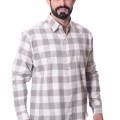 Camisa xadrez masculina cinza e branca