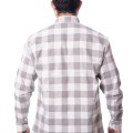 Camisa xadrez masculina cinza e branca