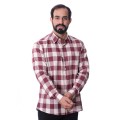 Camisa xadrez masculina vinho e branca