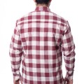 Camisa xadrez masculina vinho e branca