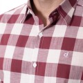 Camisa xadrez masculina vinho e branca